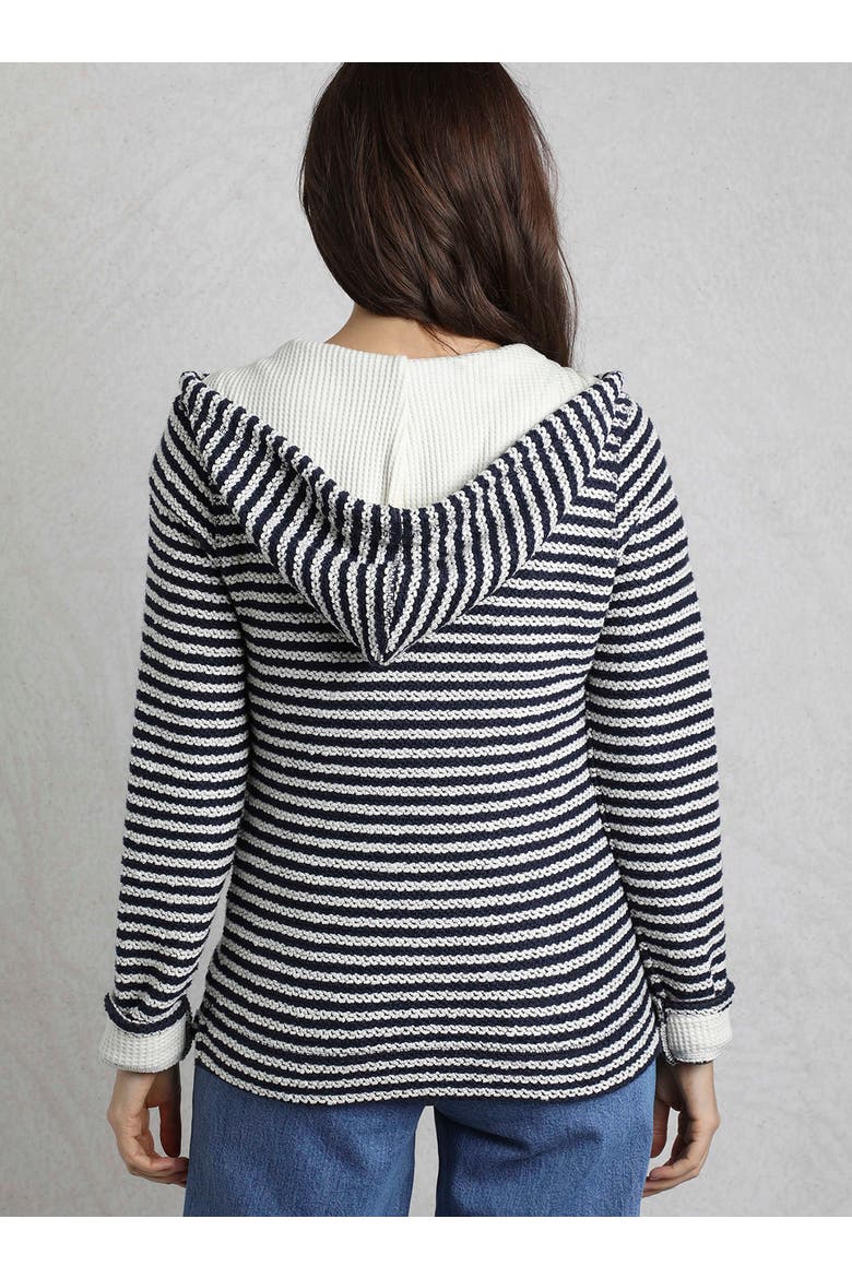 Fisher Full Zip Stripe Macaroni Hoodie, Alternate, color, Ecru