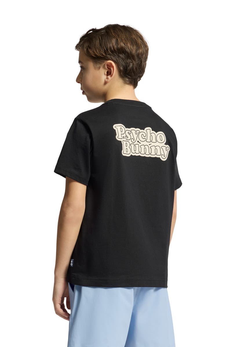Psycho Bunny Kids' Elliot Cotton Graphic T-Shirt, Alternate, color, Black