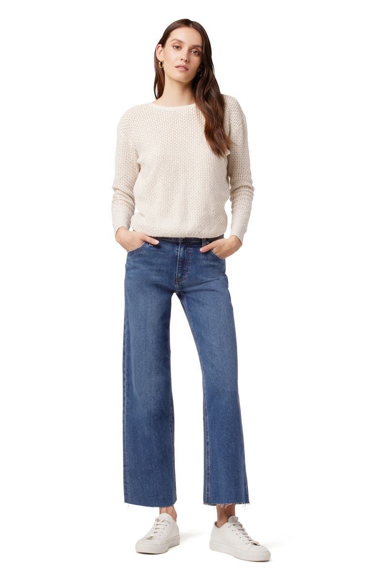 Hudson Jeans Rosie High Waist Raw Hem Stretch Ankle Wide Leg Jeans, Alternate, color, 