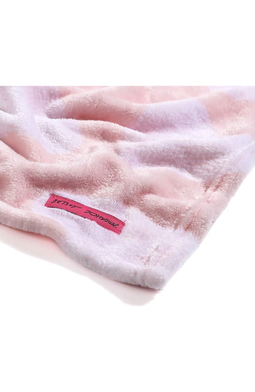Betsey Johnson Dotted Heart Throw Blanket In Light Pastel Pink