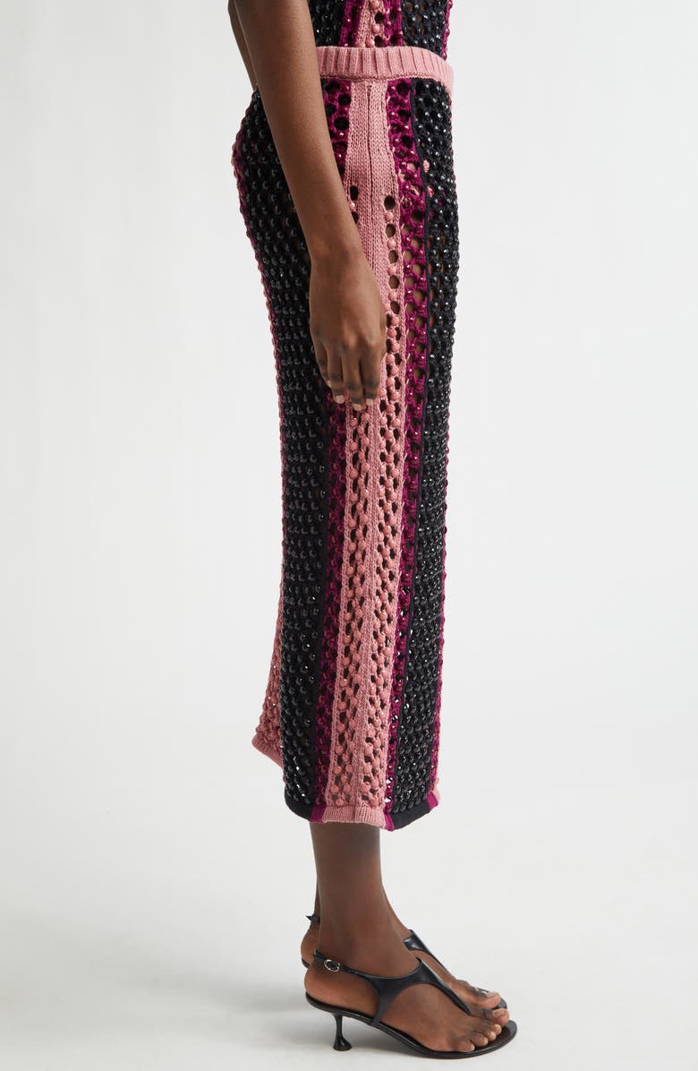 Diotima Stripe Spice Embellished Sweater Skirt, Alternate, color, Guava Multi