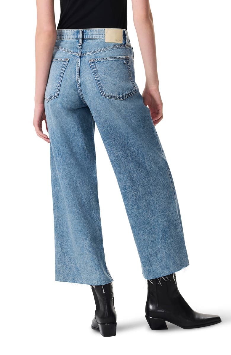 rag & bone Featherweight Andi High Waist Ankle Wide Leg Jeans, Alternate, color, Beacon