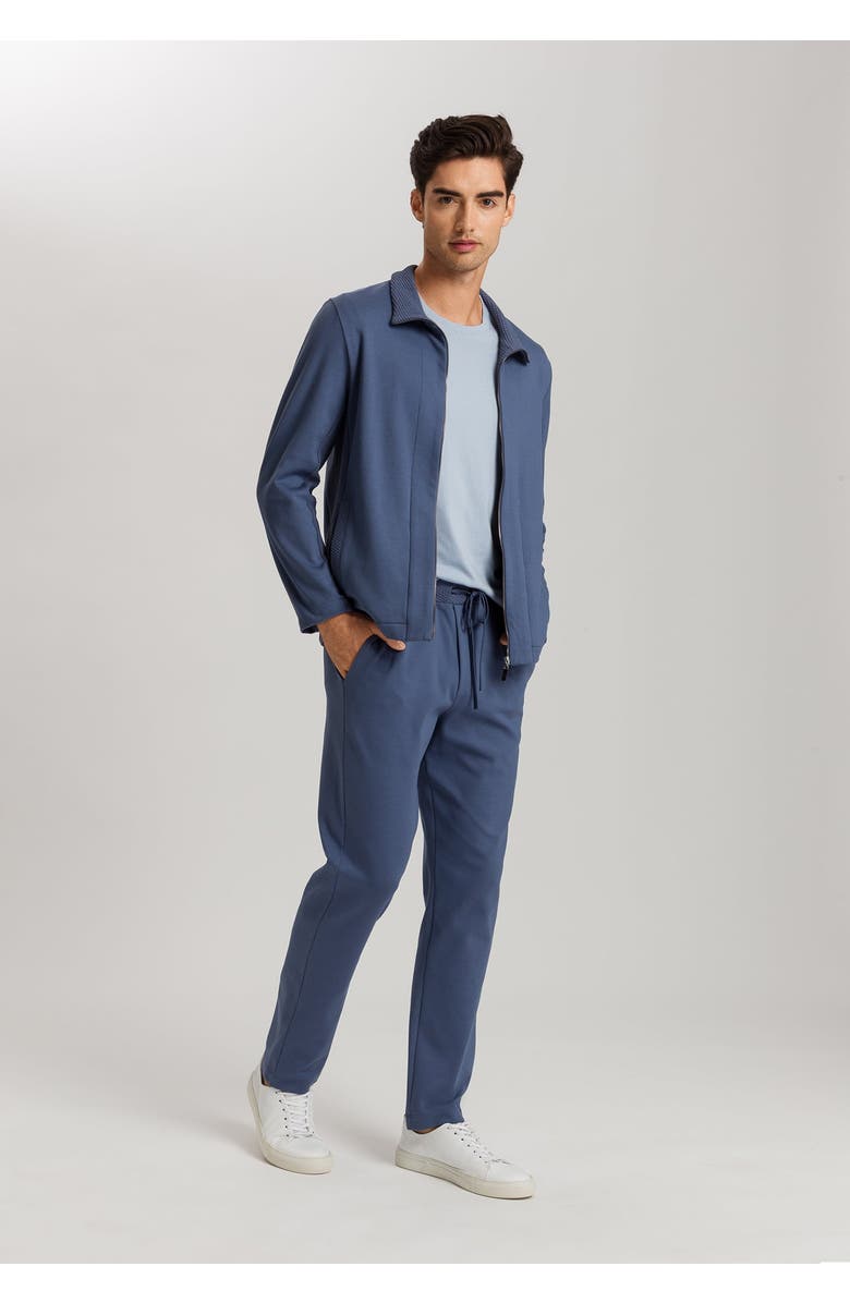 Hanro Smartwear Cotton Drawstring Lounge Pants, Alternate, color, Vintage Indigo