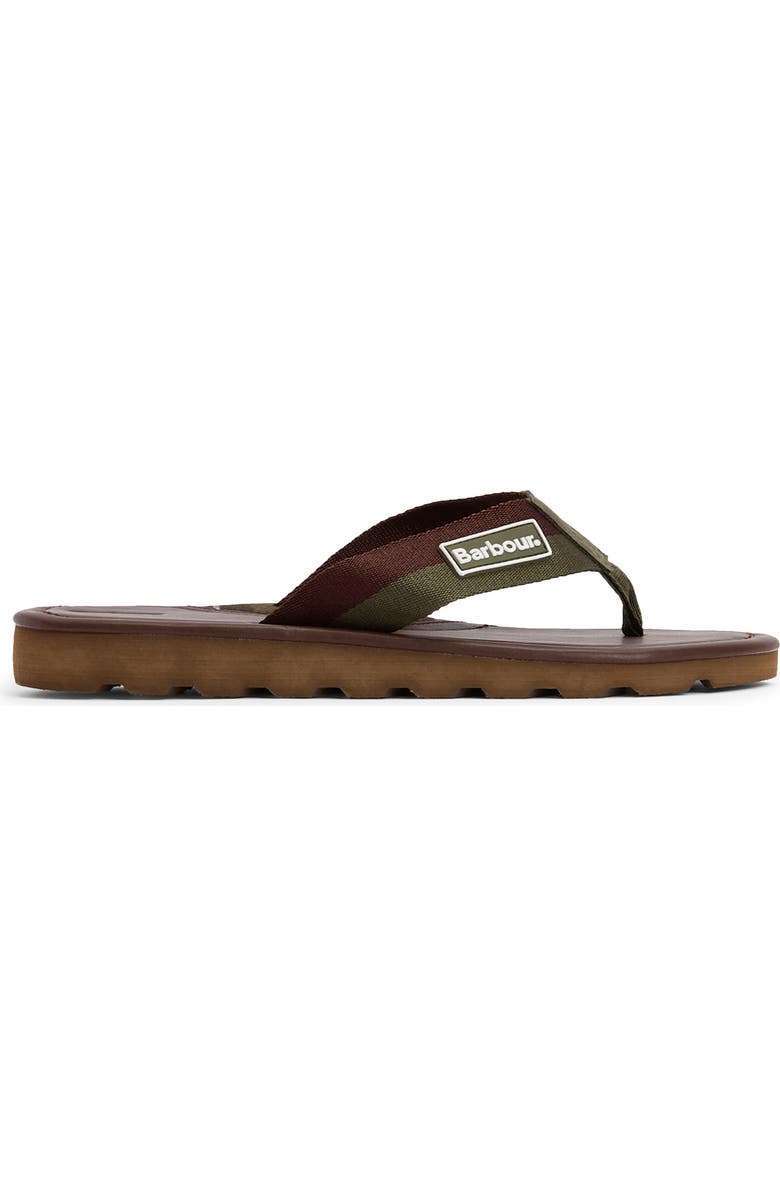 Barbour Harker Flip Flop, Main, color, Choc/ Olive
