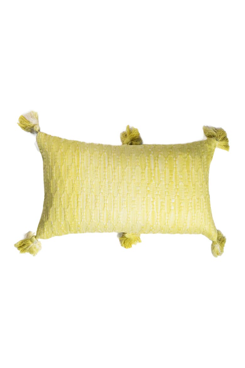 Antigua Naturally Dyed Solid Handwoven Cotton Throw Pillow, Alternate, color, Faded Yellow Solid