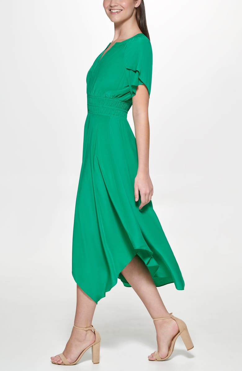 Kensie Flutter Sleeve High-Low Maxi Dress, Alternate, color, Green