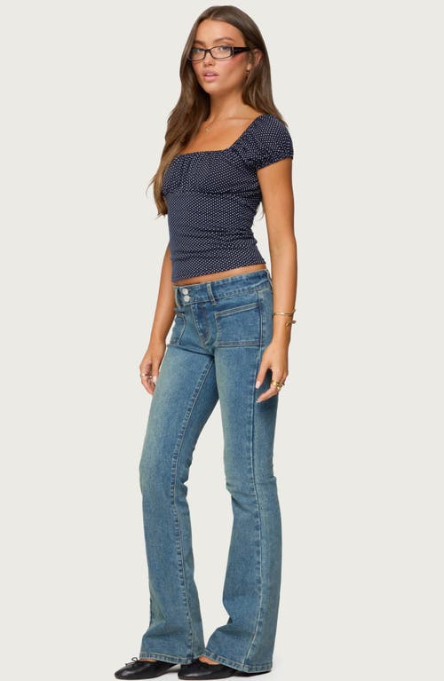 Edikted Stefania Polka Dot Top In Blue