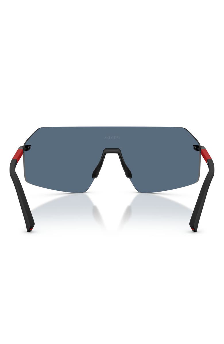 Prada Linea Rossa 136mm Shield Sunglasses, Alternate, color, Black / Dark Blue