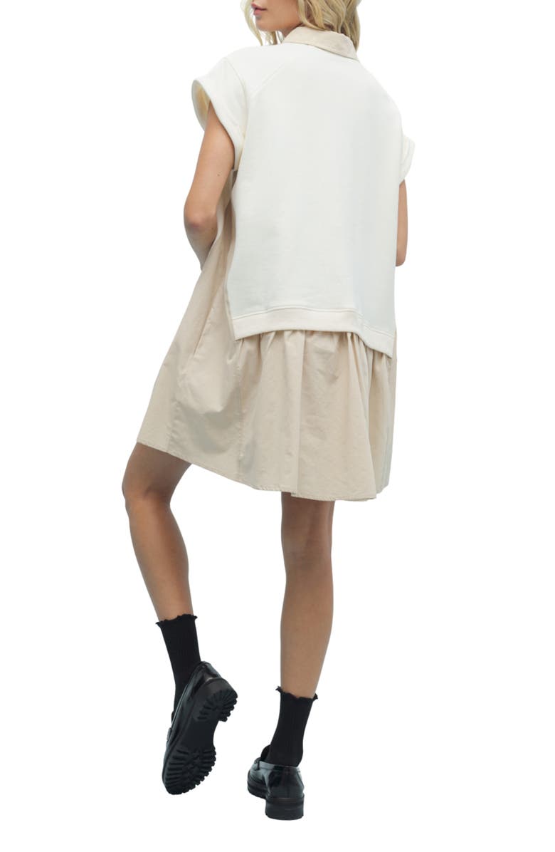 WISHLIST Twofer Short Sleeve Minidress, Alternate, color, Cream/ Taupe