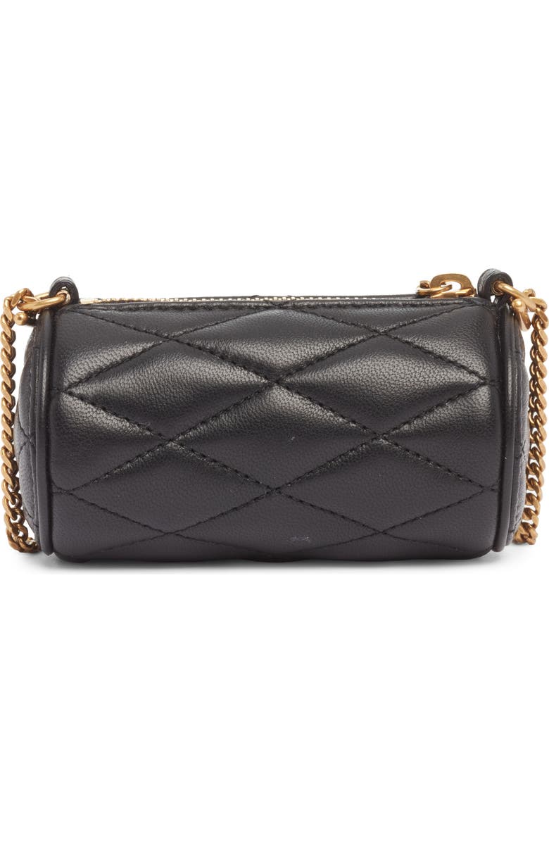 Saint Laurent Micro Sade Quilted Leather Tube Bag, Alternate, color, Noir