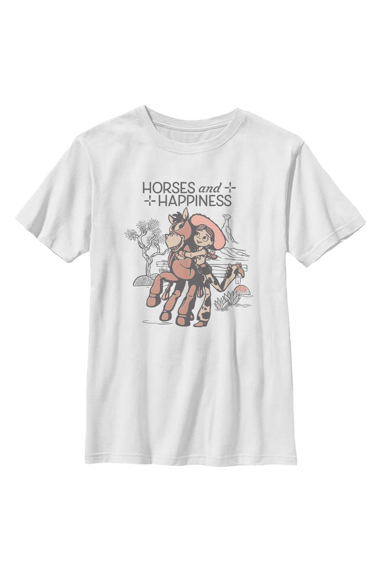 Boy's Toy Story 5 Horses And Happiness  Graphic T-Shirt, Main, color, White