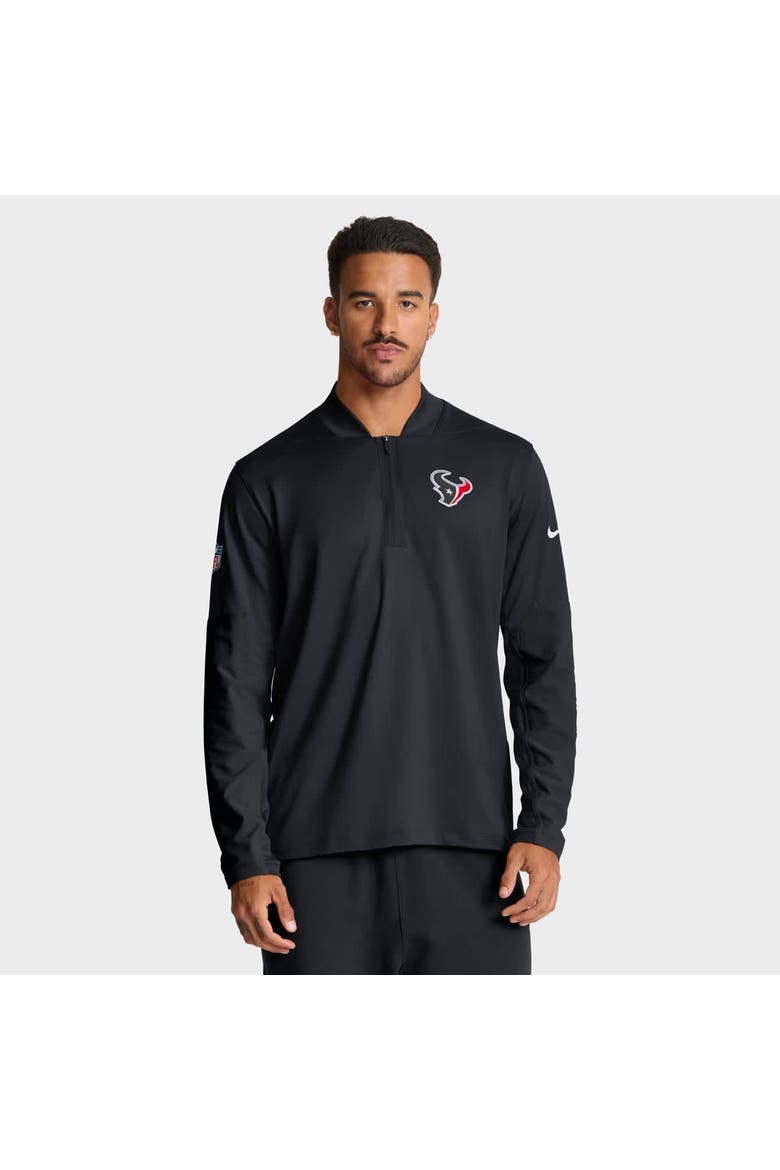 Men's Nike Navy Houston Texans Sideline Dri-FIT Half-Zip Pullover, Main, color, Navy