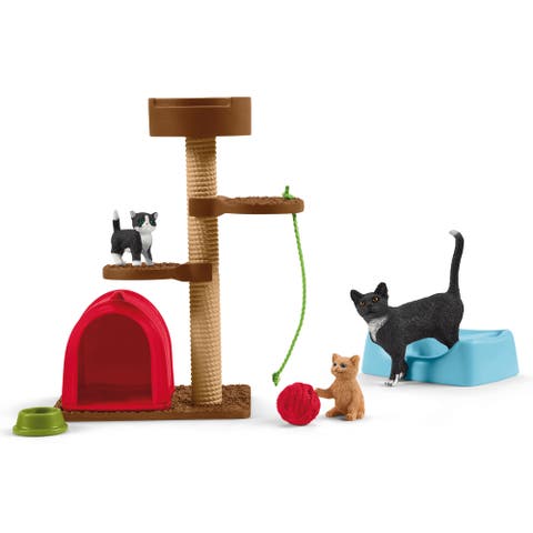Farm World Playtime For Cute Cats, Animal Figure Playset, Kids
