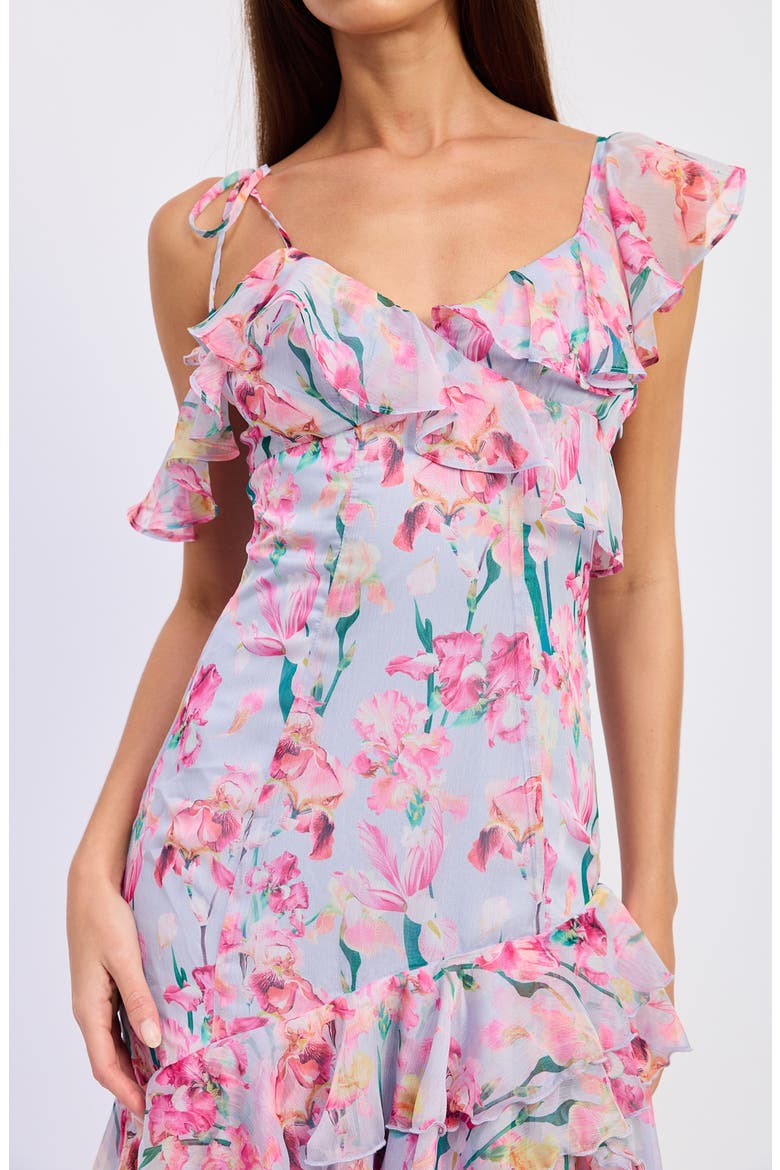 Alyssa Ruffle Asymmetric Maxi Dress, Alternate, color, PERIWINKLE FUCHSIA