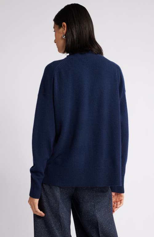 Nordstrom Oversize Cashmere Turtleneck Sweater In Navy Night