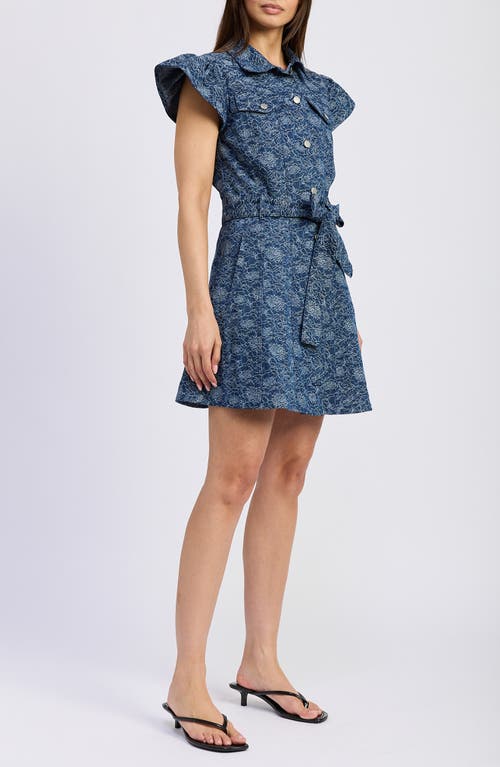 En Saison Eliana Floral Cotton Minidress In Blue