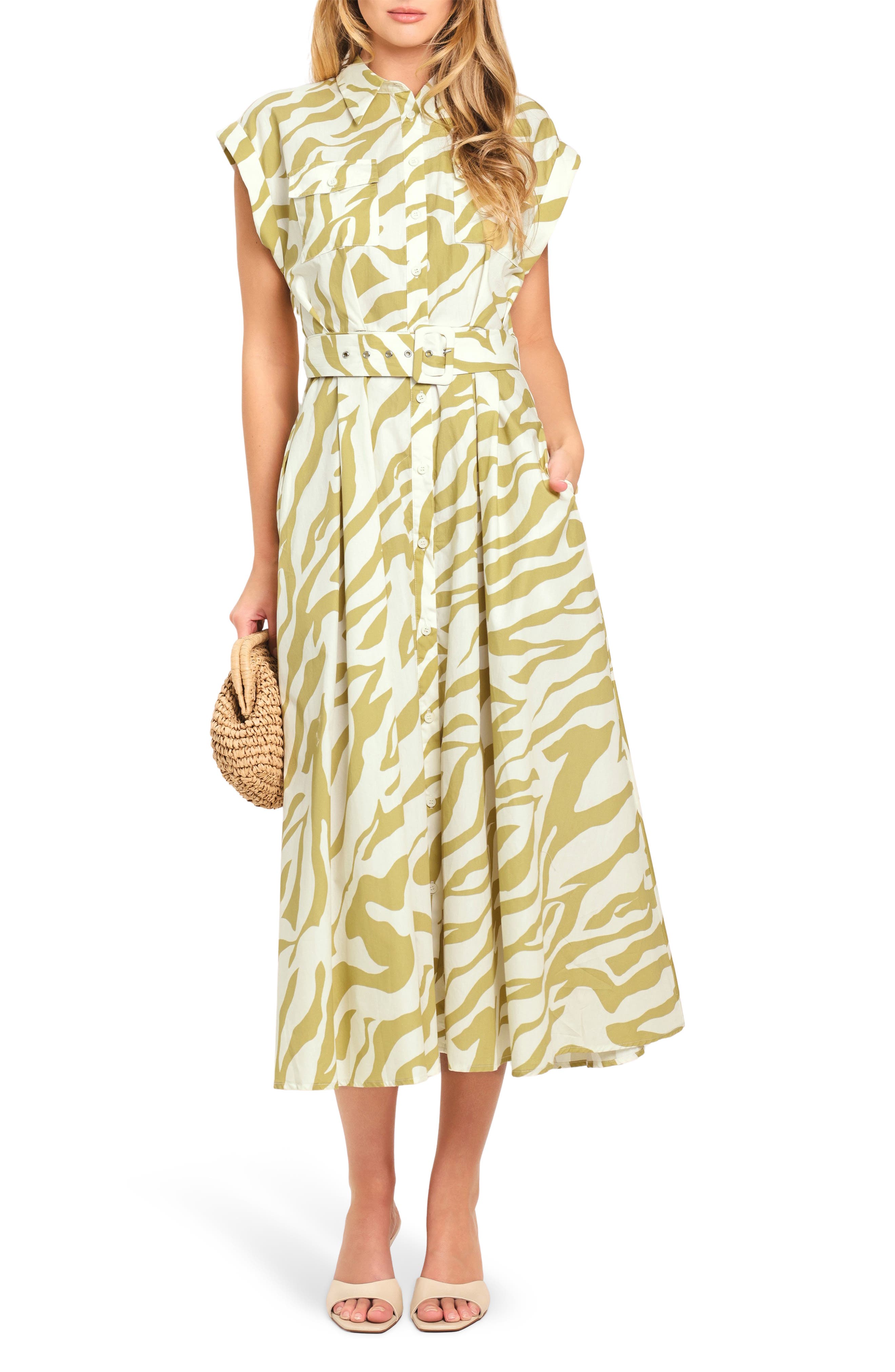 FLYING TOMATO Belted Shirtdress