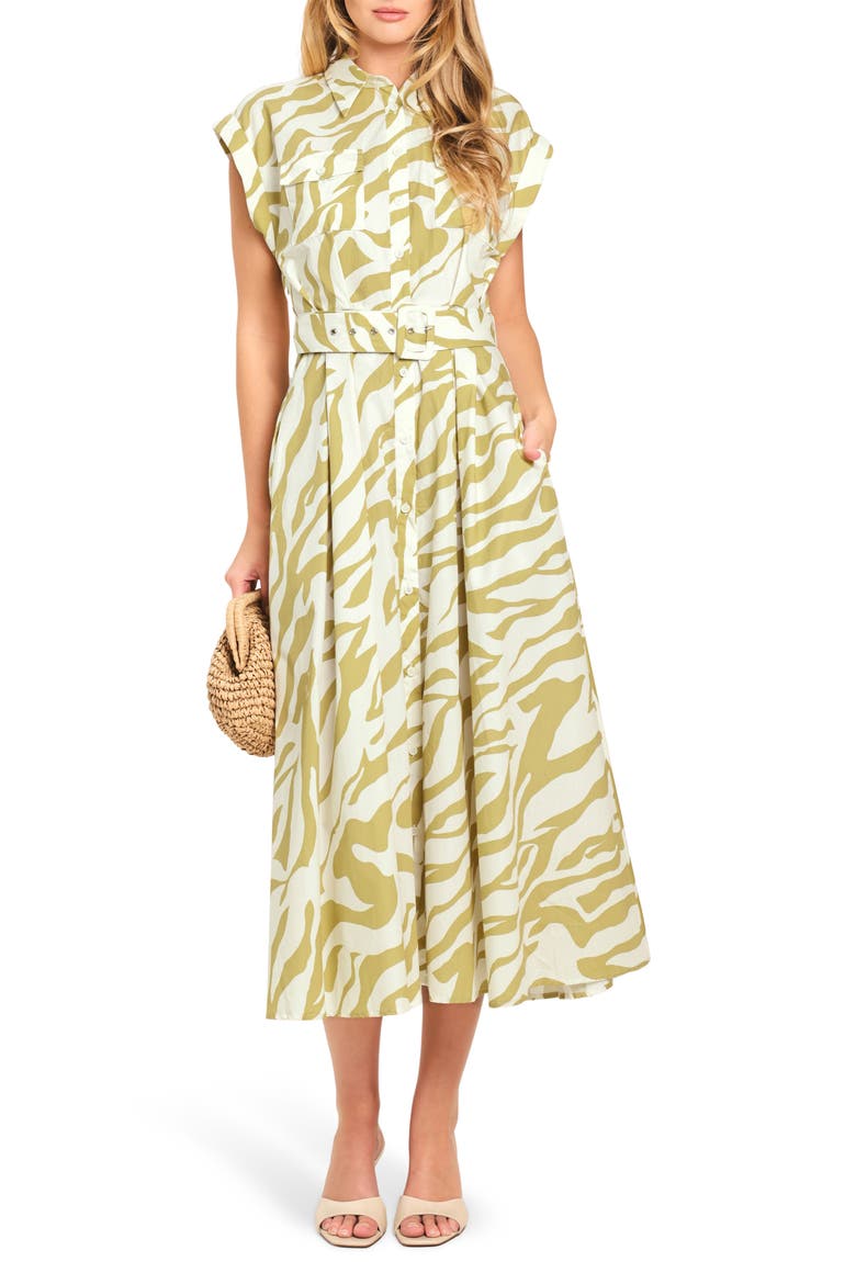 Belted Shirtdress, Main, color, IVORY TAUPE