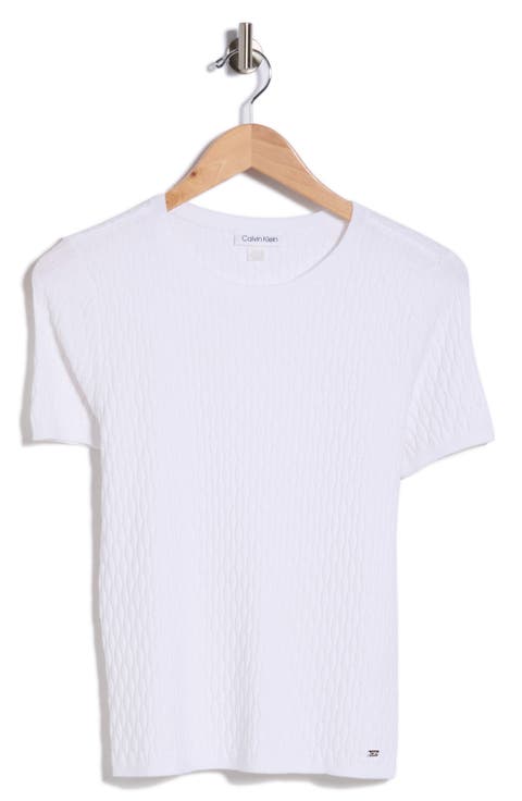 Textured Short Sleeve Sweater