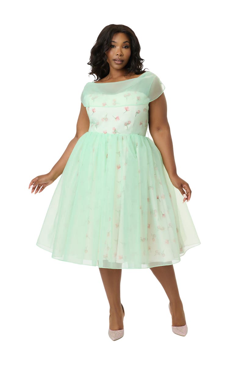 Unique Vintage Plus Size 1960s Modern Art Swing Dress, Main, color,