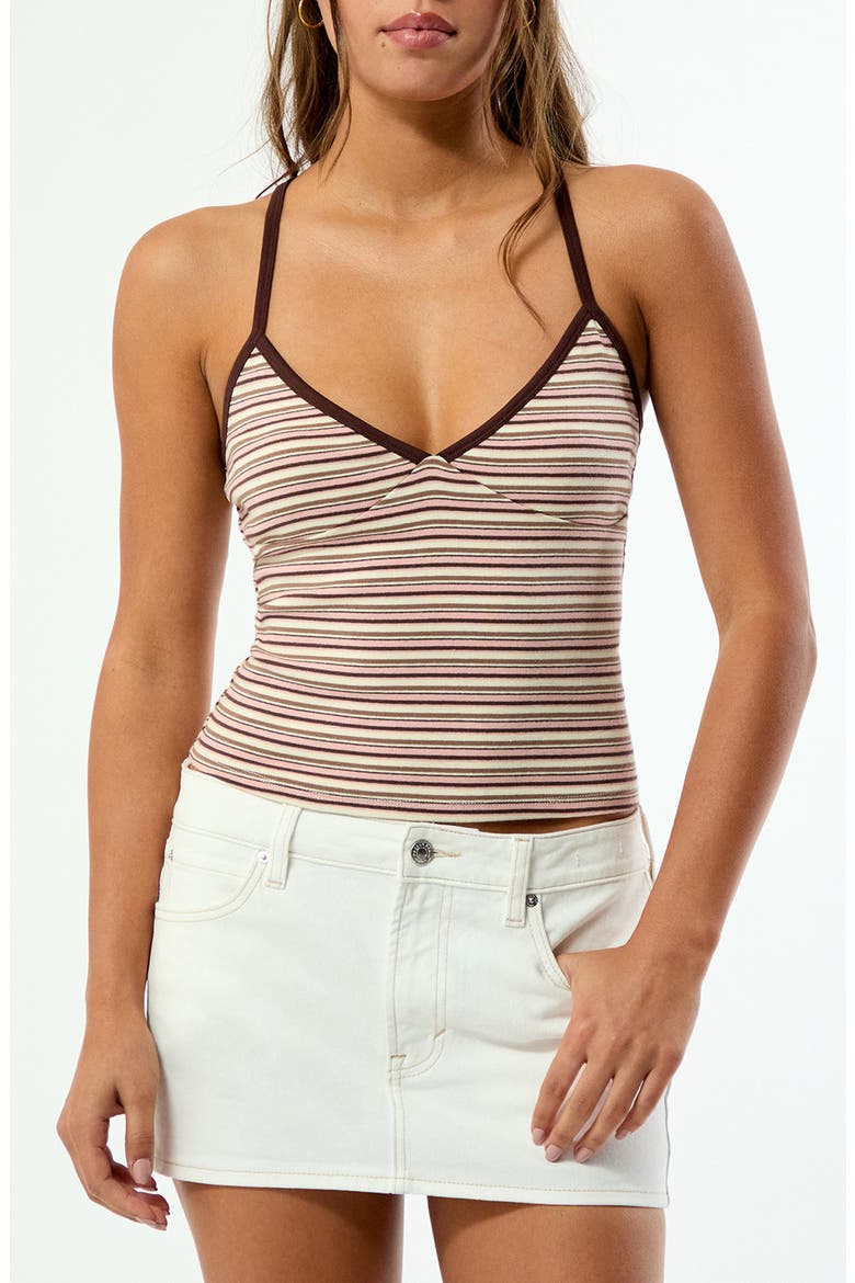 Elle Easy V-Neck Stripe Camisole, Main, color, PINK