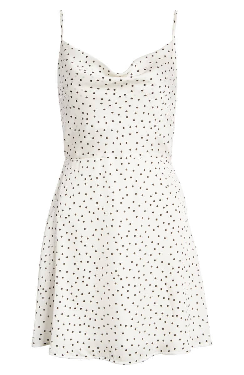 Lulus Spot in My Heart Cowl Neck Satin Minidress, Alternate, color,