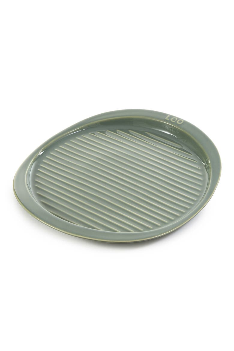 Leo Balance Ribbed Ceramic Pizza Tray, Main, color, SAGE