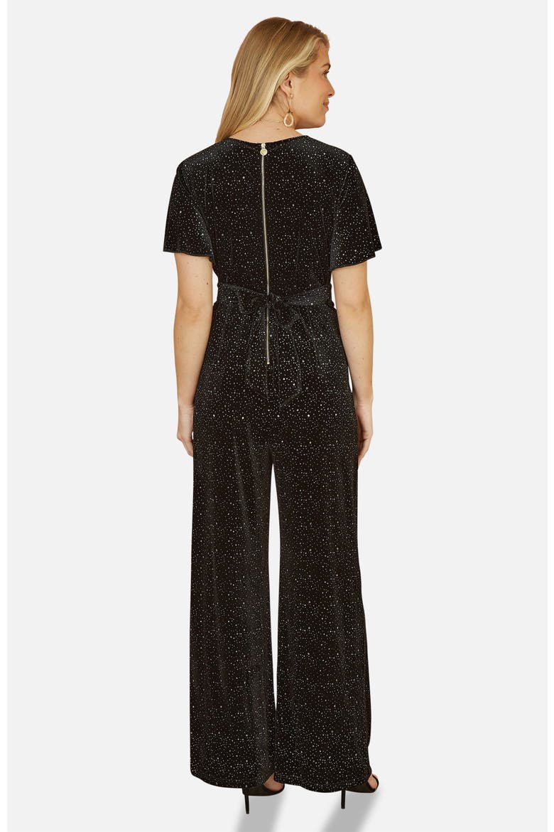 Sparkle Velvet Jumpsuit, Alternate, color, Black