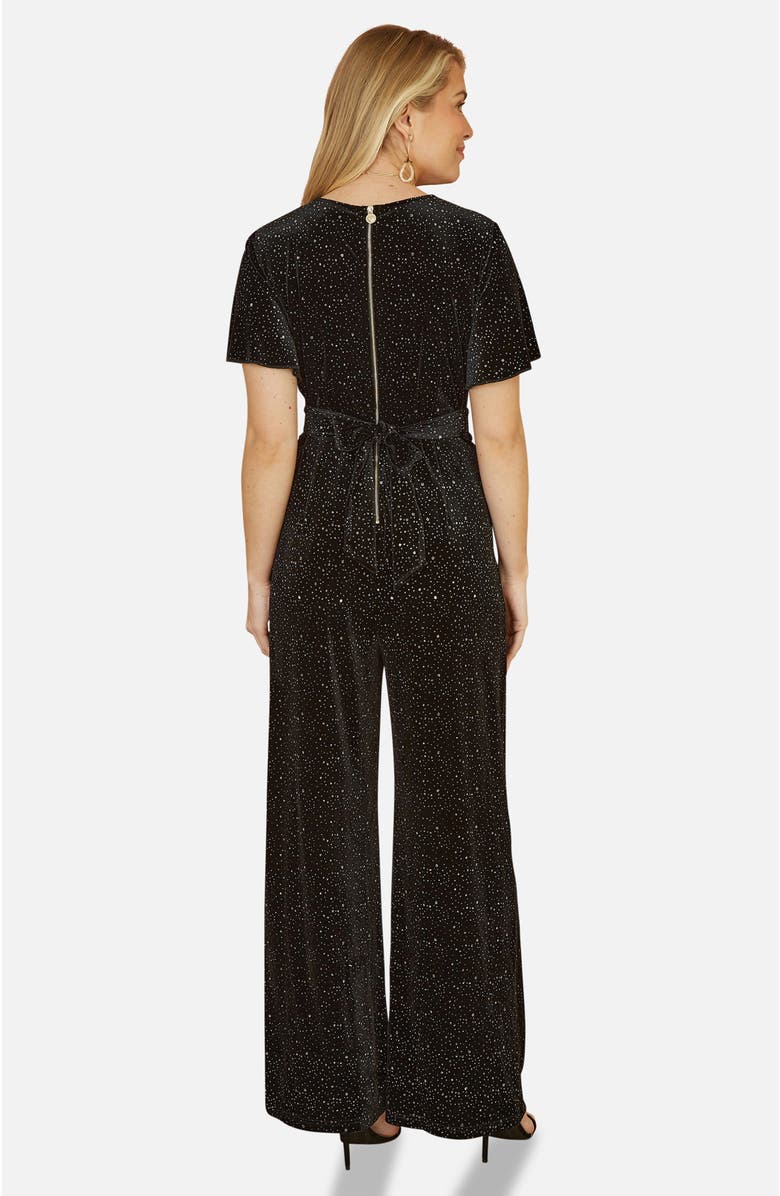 Yumi Sparkle Velvet Jumpsuit, Alternate, color, Black