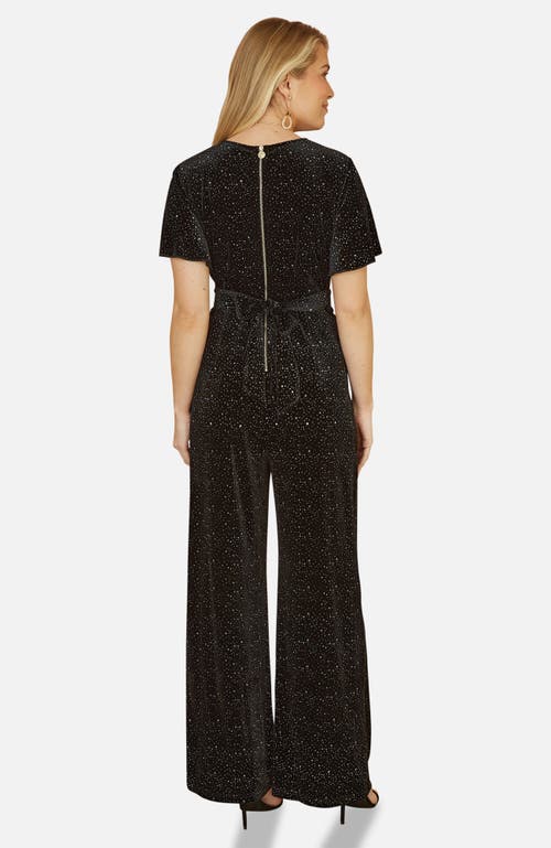 Yumi Sparkle Velvet Jumpsuit In Black