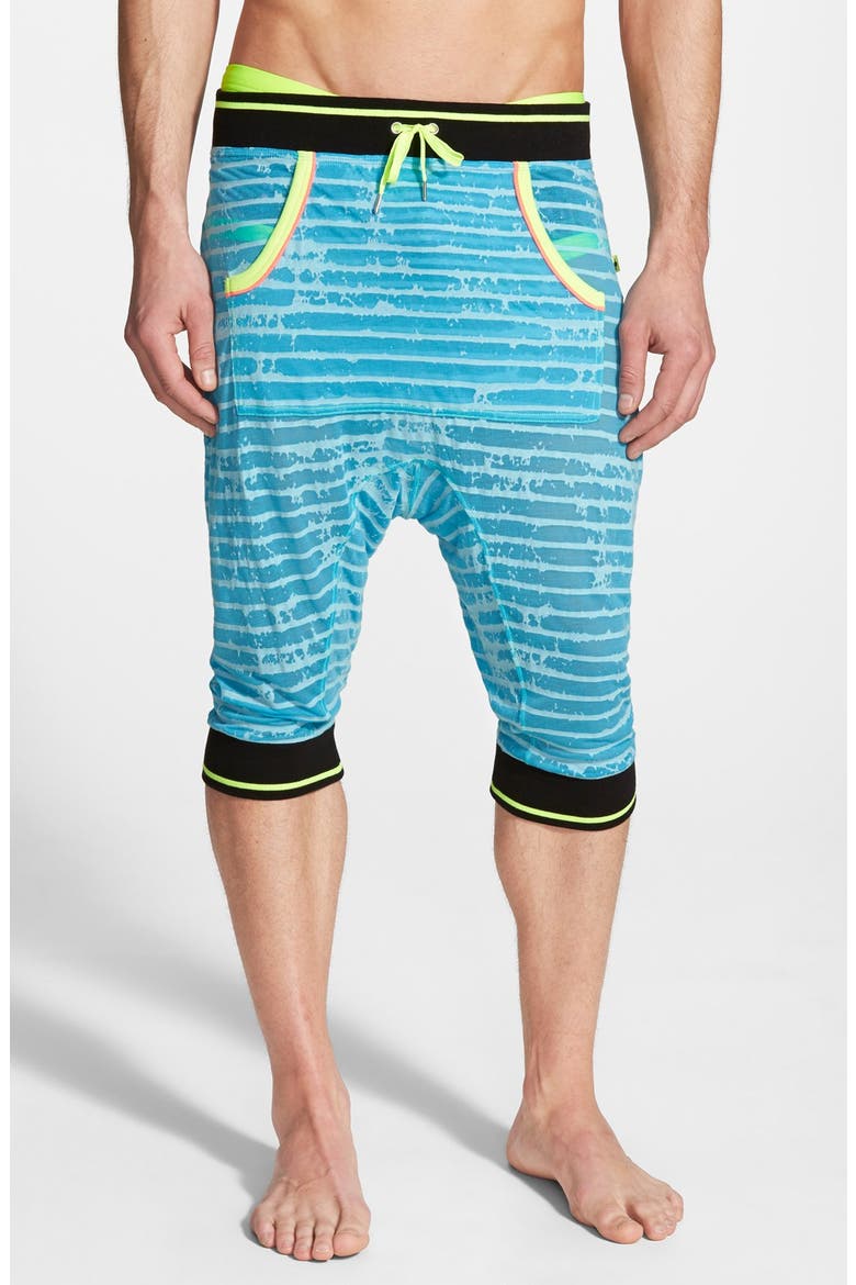 Stripe Sheer Knit Shorts, Main, color, POOL STRIPE