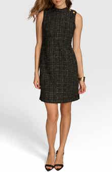 Tweed Sleeveless Sheath Dress