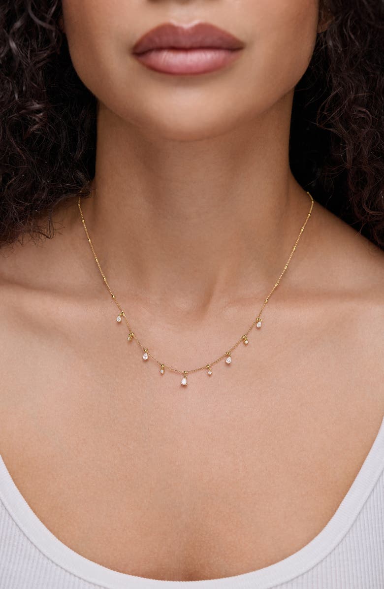 Bony Levy Mykonos Diamond Station Necklace, Alternate, color, 18K Yellow Gold