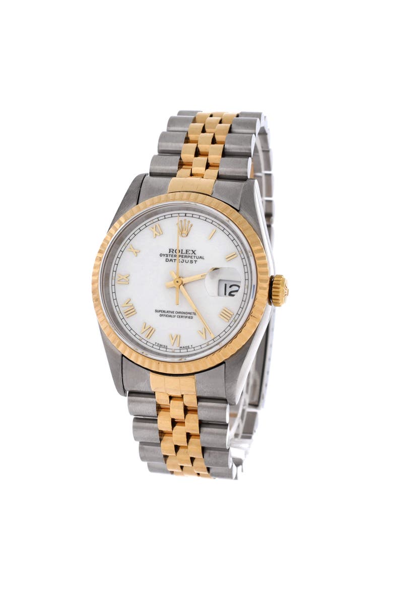 Oyster Perpetual Datejust Automatic Watch Stainless Steel and Yellow Gold 36, Alternate, color, Metallic Silver