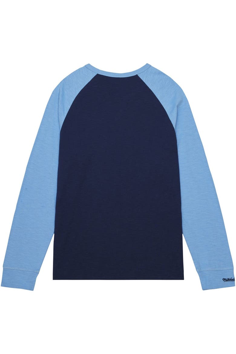 Men's Mitchell & Ness Navy North Carolina Tar Heels Legendary Slub Raglan Long Sleeve T-Shirt, Alternate, color, Navy