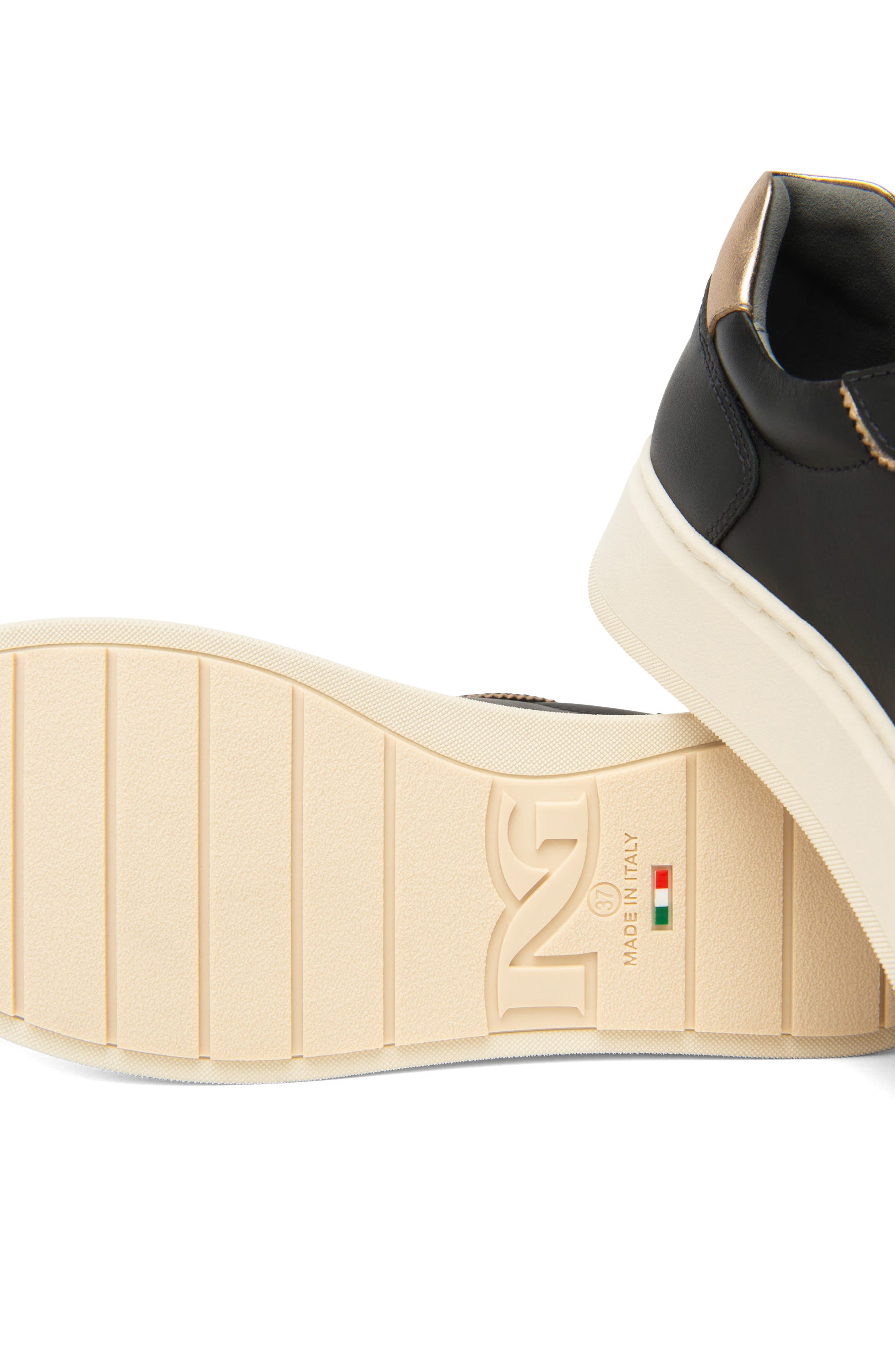 NeroGiardini Studded Platform Sneaker, Alternate, color, Black