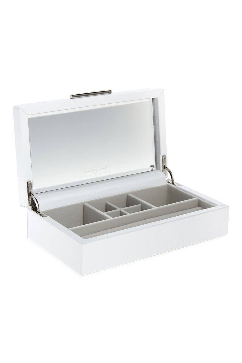 Medium Leather Jewelry Box, Alternate, color, WHITE