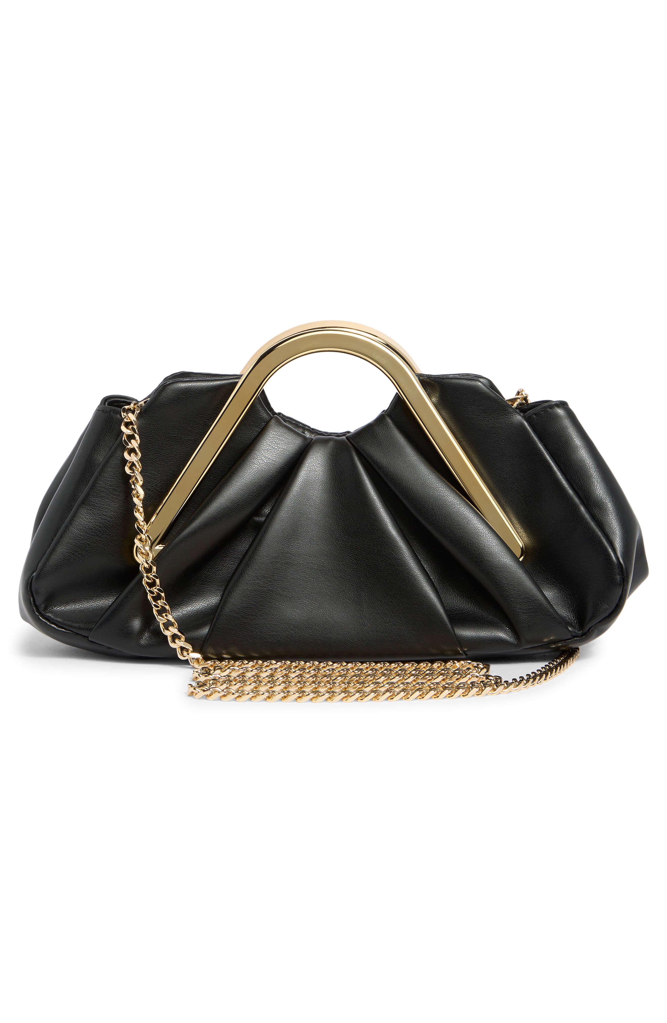 Bselene Faux Leather Handbag, Alternate, color, BLACK