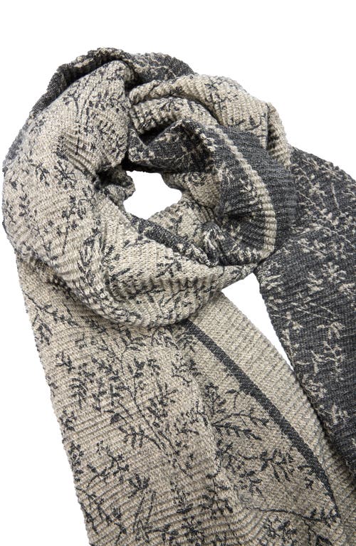 Saachi Floral Crinkle Scarf In Black