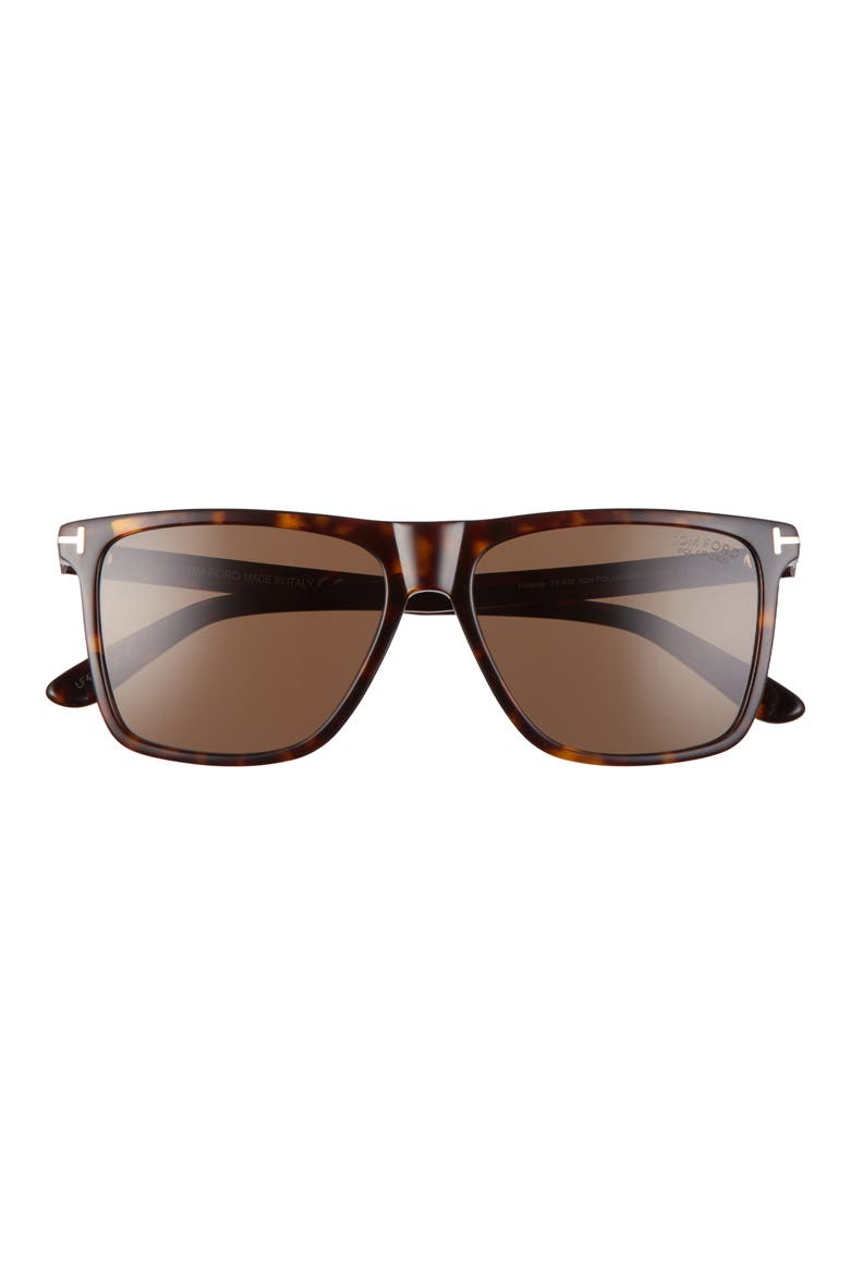 57mm Fletcher Square Sunglasses, Main, color, DARK HAVANA/ BROWN