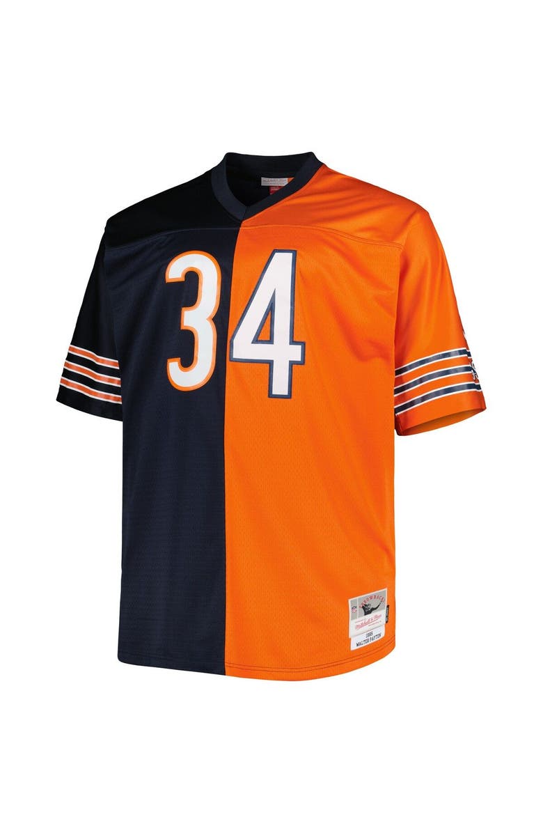 Mitchell & Ness Men's Mitchell & Ness Walter Payton Navy/Orange Chicago Bears Big & Tall Split Legacy Retired Player Replica Jersey, Alternate, color, 