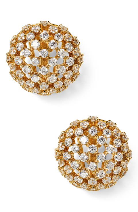 Juno Cubic Zirconia Dome Stud Earrings