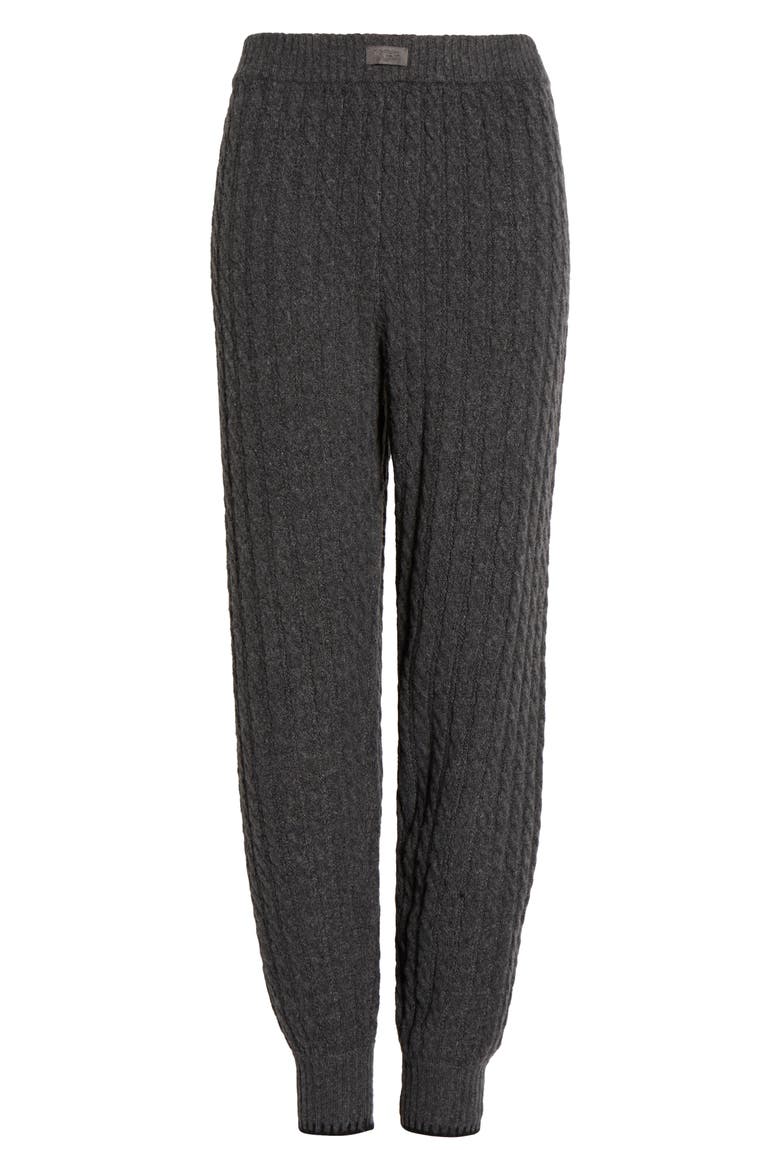 Lorelai Cable Joggers, Alternate, color, CHARCOAL HEATHER