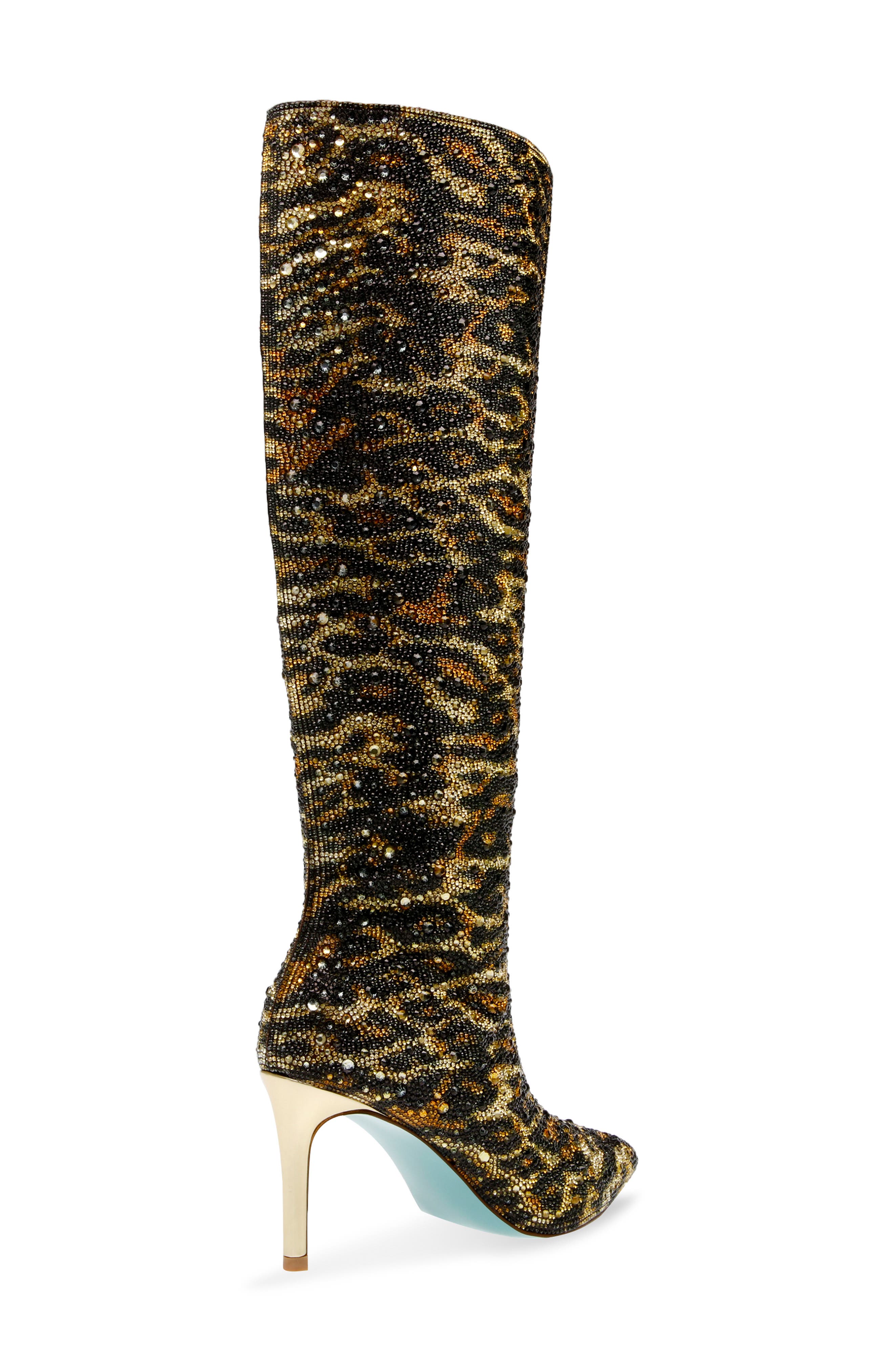 Betsey Johnson Brea Embellished Knee High Boot, Alternate, color, 