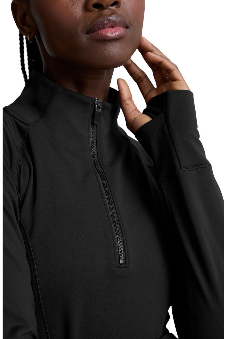 Pacer Fleece Quarter Zip Pullover, Alternate, color, BLACK