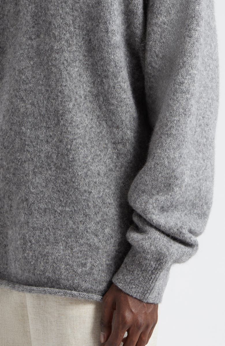 Jacquemus Le Pull Jacquard Logo Brushed Alpaca & Merino Wool Blend Sweater, Alternate, color, Grey