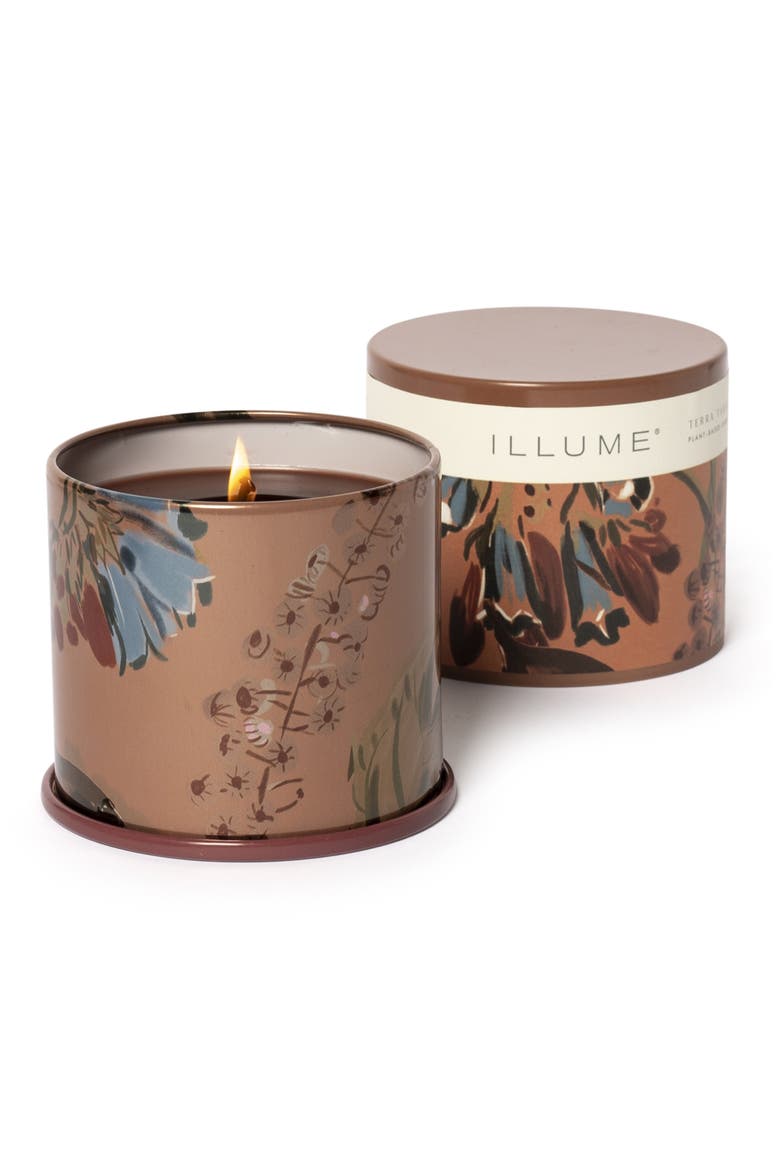 Large Tin Candle, Main, color, BROWN
