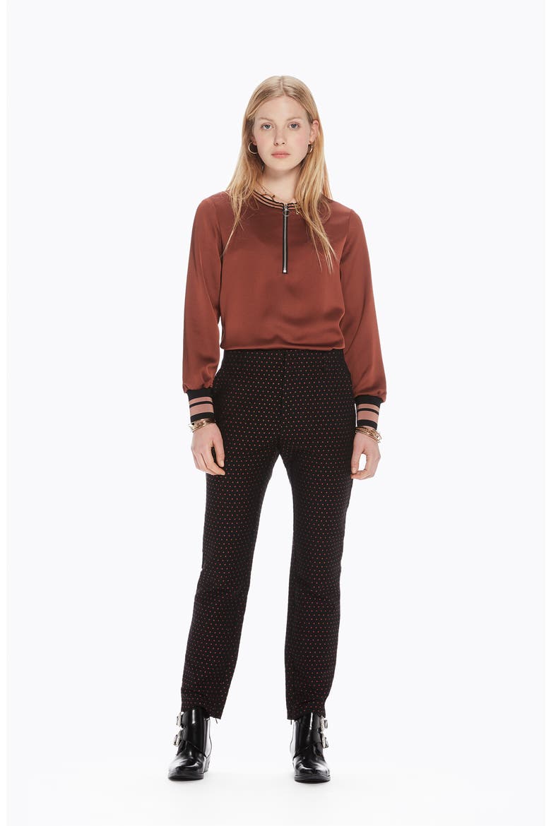 Starry Jacquard Tailored Stretch Pants, Alternate, color, BLACK W/ SMALL STAR PRINT