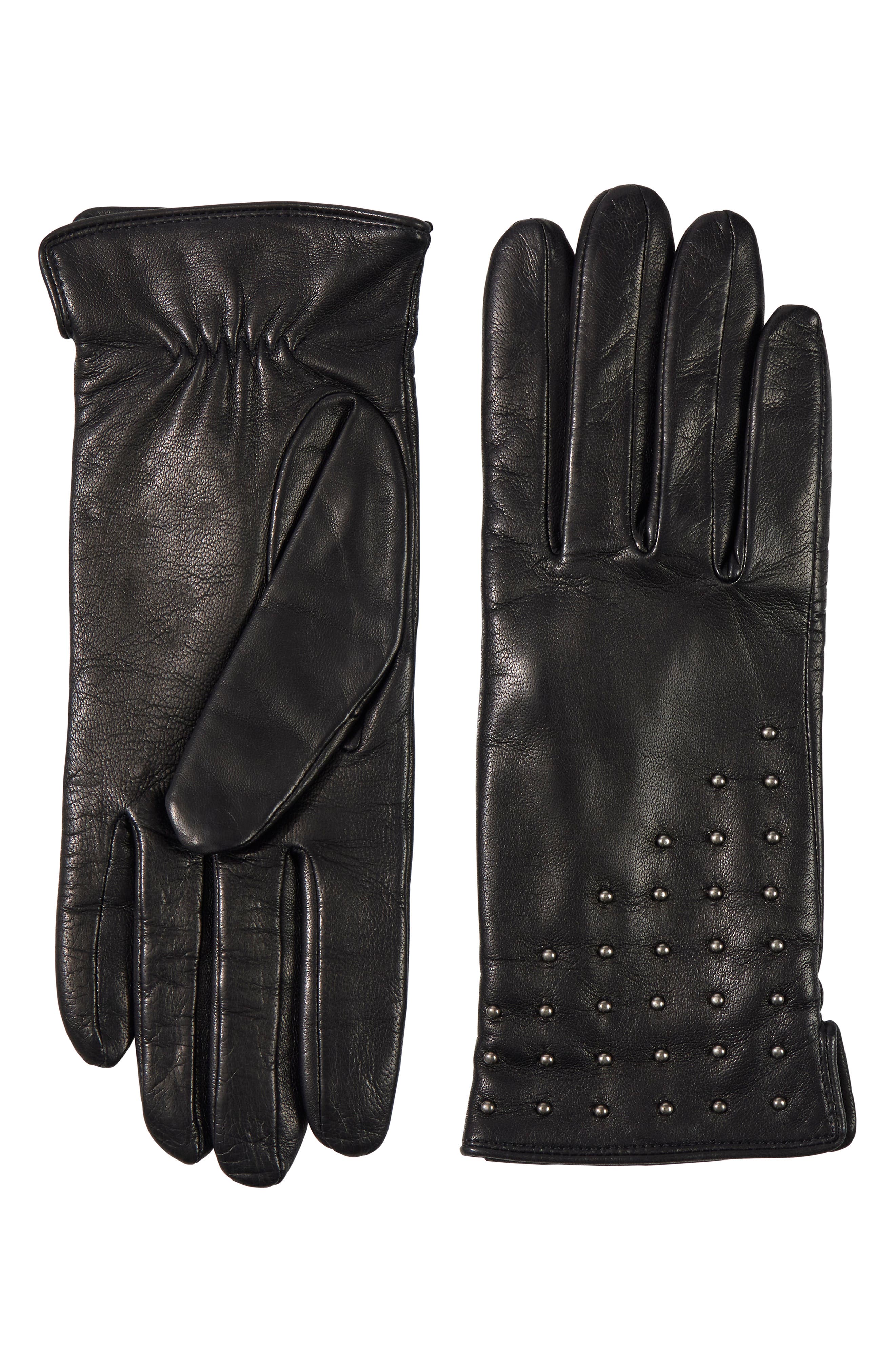 Bias Studded Leather Gloves