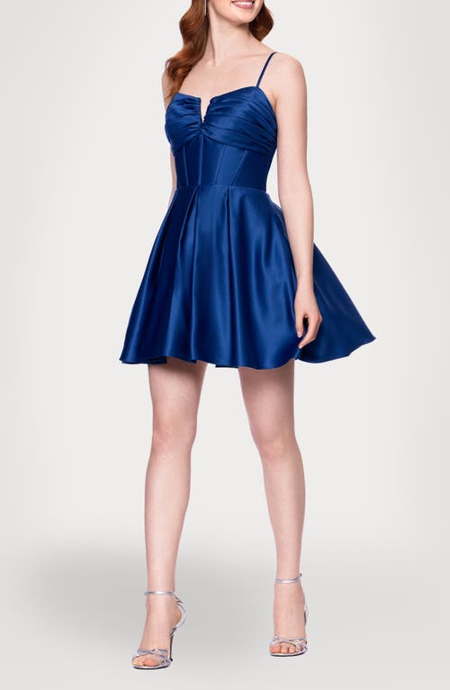 Blondie Nites Satin Minidress In Blue